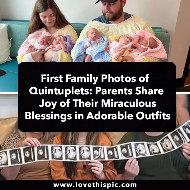 First Family Photos of Quintuplets: Parents Share Joy of Their Miraculous Blessings in Adorable Outfits