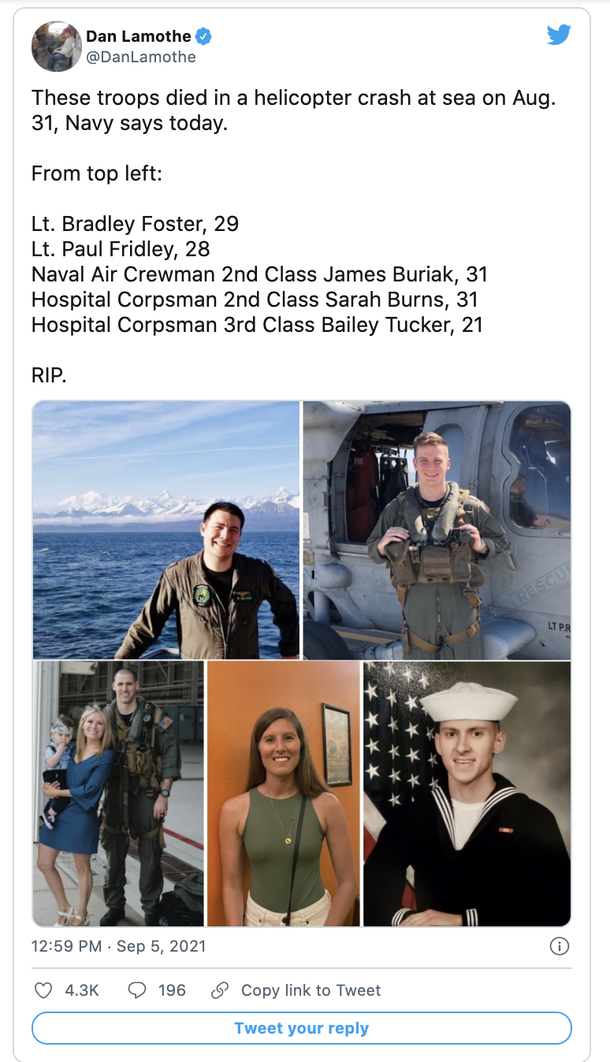 Five U.S. Navy sailors, who were declared dead after helicopter crash, have been named – rest in peace - picture 3