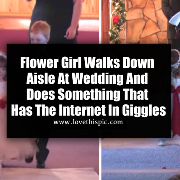 Flower Girl Walks Down Aisle At Wedding And Does Something That Has The Internet In Giggles