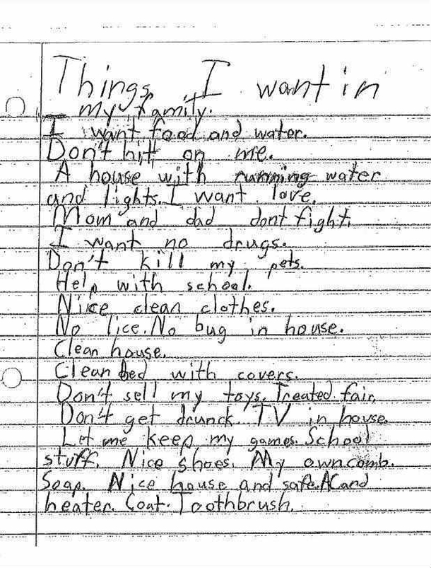 Foster Child Is Asked To Share His Wish List. What He Writes Is Going Viral - picture 3