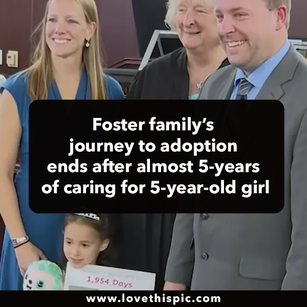 Foster family’s journey to adoption ends after almost 5-years of caring for 5-year-old girl