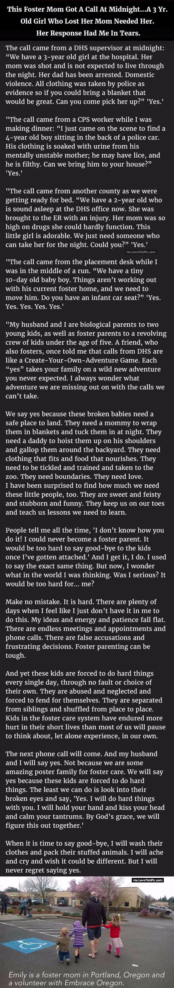 Foster Mom Gets A Call At Midnight. A 3 Year Old Girl Who Lost Her Mom Needed Her And Her Response Is Gold