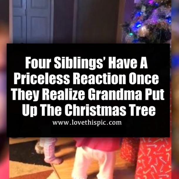 Four Siblings’ Have A Priceless Reaction Once They Realize Grandma Put Up The Christmas Tree