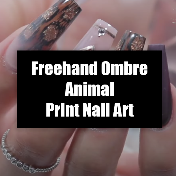 Freehand Ombre Animal Print Nail Art