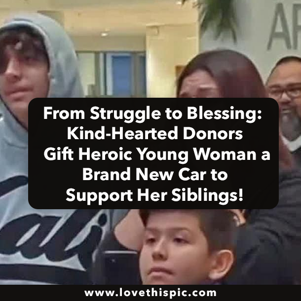 From Struggle to Blessing: Kind-Hearted Donors Gift Heroic Young Woman a Brand New Car to Support Her Siblings!