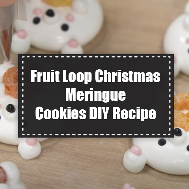 Fruit Loop Christmas Meringue Cookies DIY Recipe