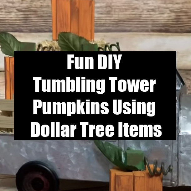 Fun DIY Tumbling Tower Pumpkins Using Dollar Tree Items