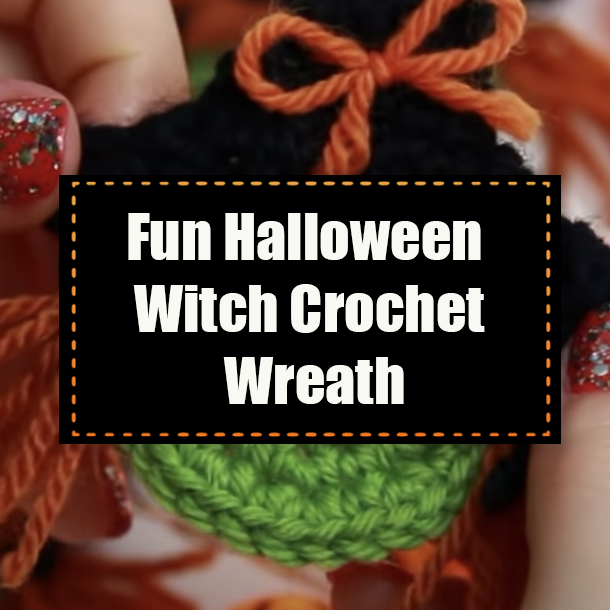Fun Halloween Witch Crochet Wreath