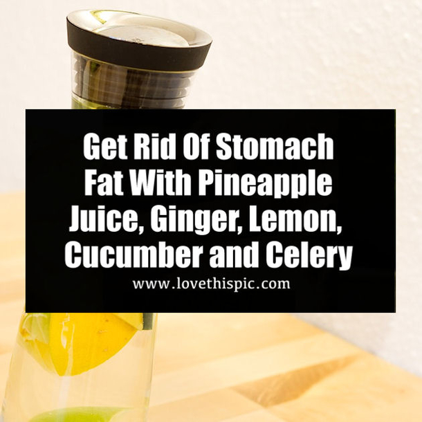 Get Rid Of Stomach Fat With Pineapple Juice, Ginger, Lemon, Cucumber and Celery