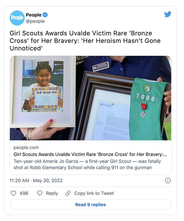 Girl Scouts give rare 'Bronze Cross' award to Uvalde victim for her bravery and 'heroism' - picture 2