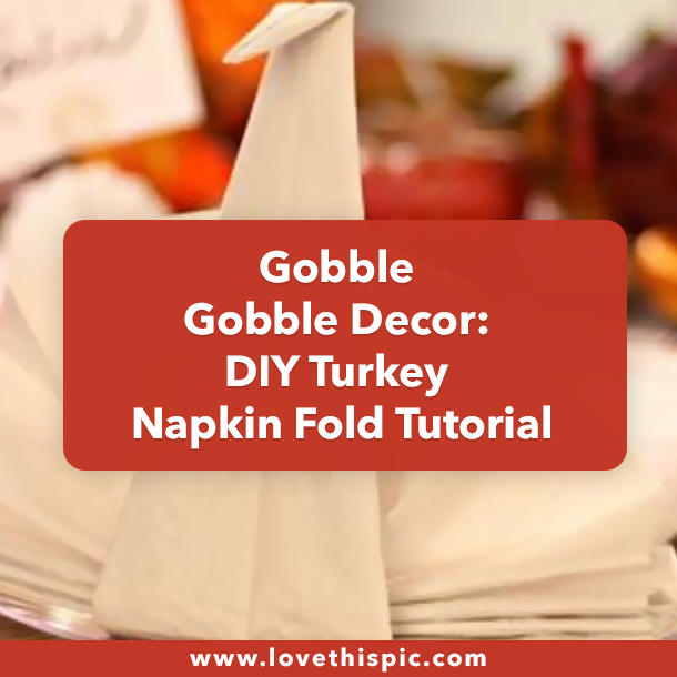 Gobble Gobble Decor: DIY Turkey Napkin Fold Tutorial