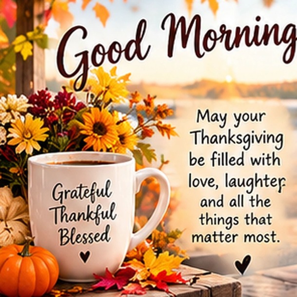 Good Morning Happy Thanksgiving Wishes, Blessings and GIFs