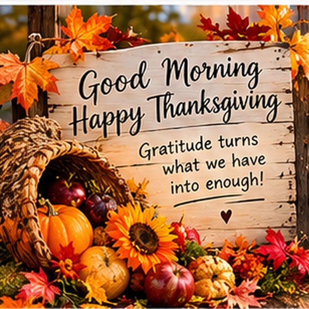 Good Morning Happy Thanksgiving Wishes, Blessings and GIFs - picture 8