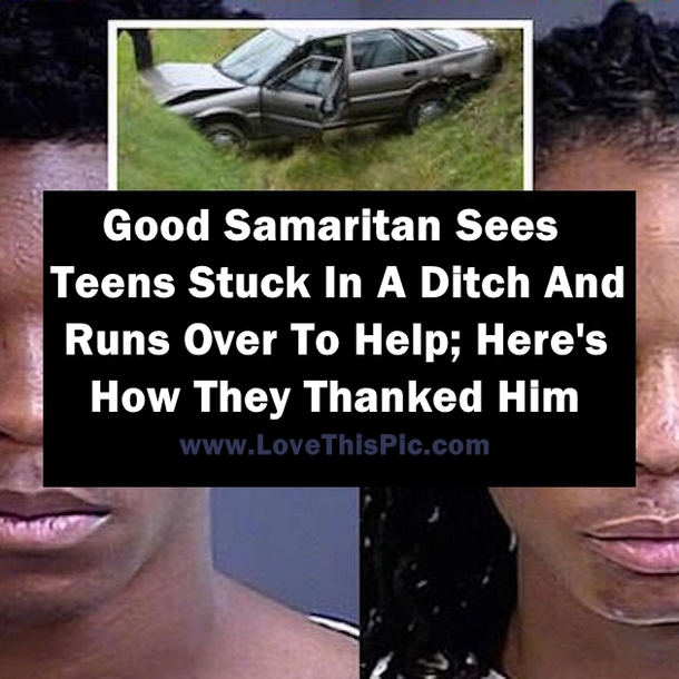 Good Samaritan Sees Teens Stuck In A Ditch And Runs Over To Help; Here's How They Thanked Him
