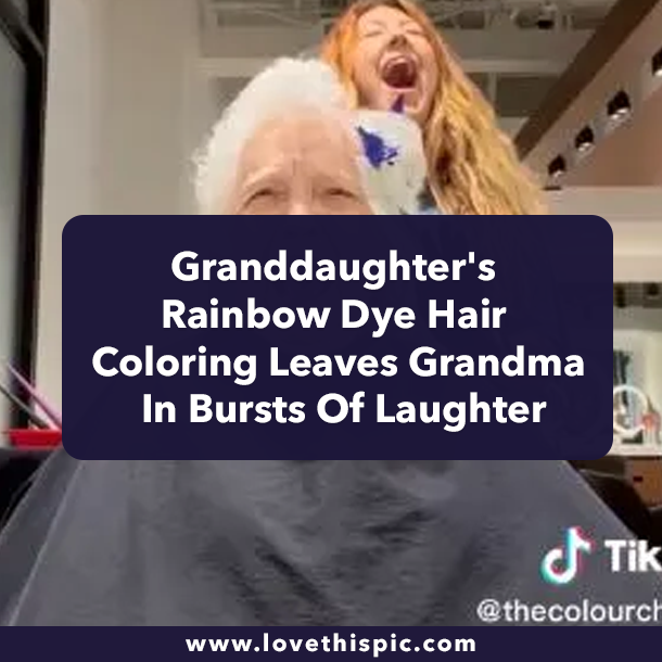 Granddaughter's Rainbow Dye Hair Coloring Leaves Grandma In Bursts Of Laughter