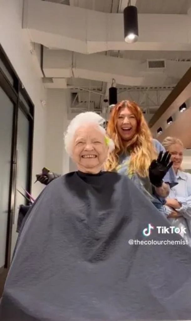 Granddaughter's Rainbow Dye Hair Coloring Leaves Grandma In Bursts Of Laughter - picture 3