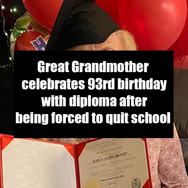 Great Grandmother celebrates 93rd birthday with diploma after being forced to quit school