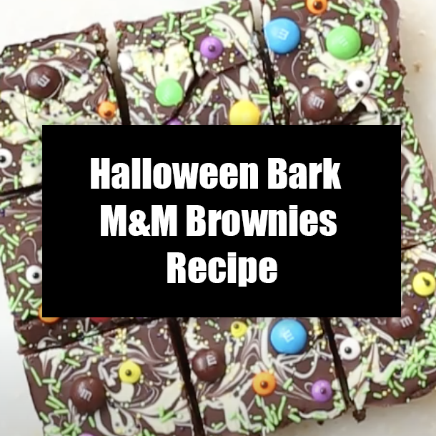 Halloween Bark M&M Brownies Recipe