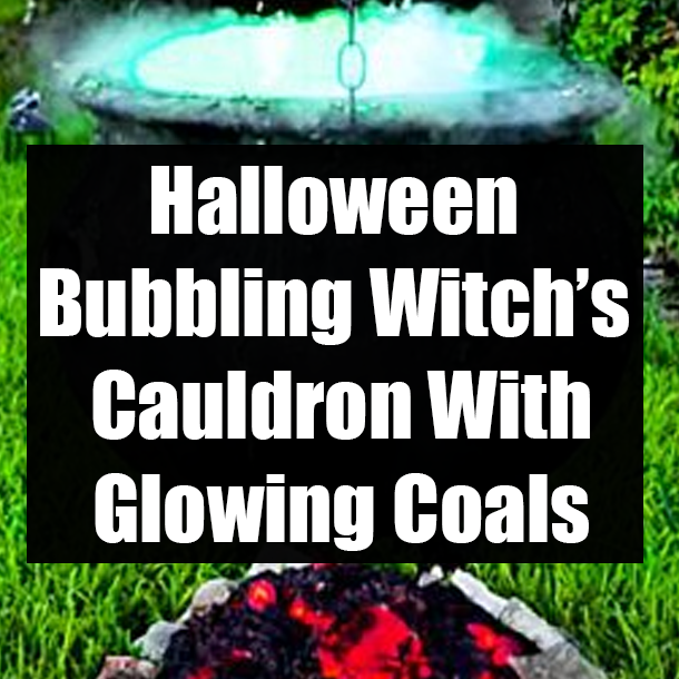 Halloween Bubbling Witch’s Cauldron With Glowing Coals