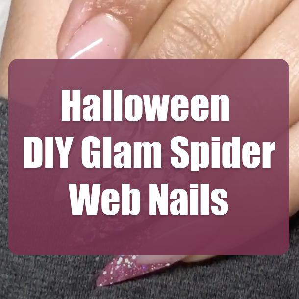Halloween DIY Glam Spider Web Nails