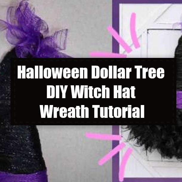 Halloween Dollar Tree DIY Witch Hat Wreath Tutorial