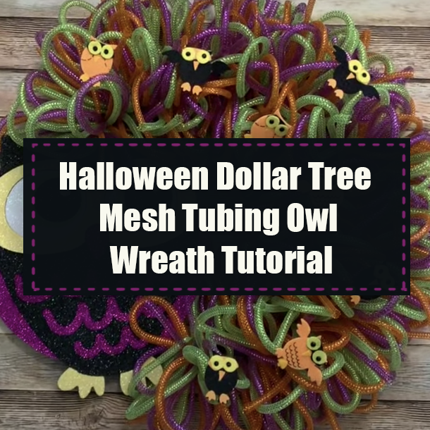 Halloween Dollar Tree Mesh Tubing Owl Wreath Tutorial