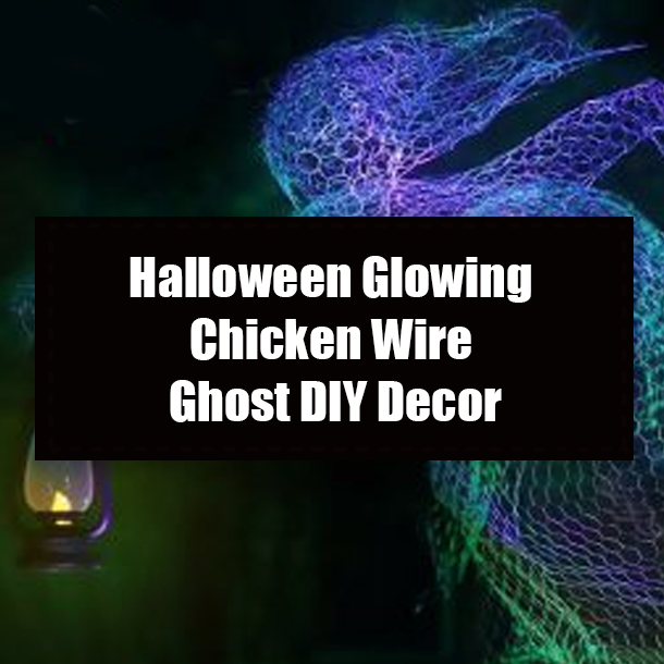 Halloween Glowing Chicken Wire Ghost DIY Decor