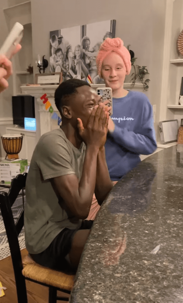 Happy 6th-grader has emotional and sweet reaction to being surprised on his first birthday since he was adopted - picture 2