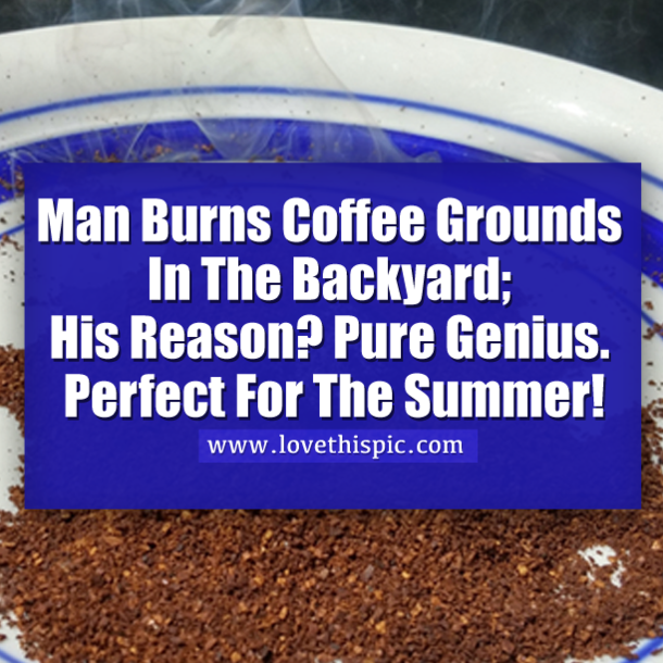He Burns Coffee Grounds in His Backyard. The Reason? Genius!