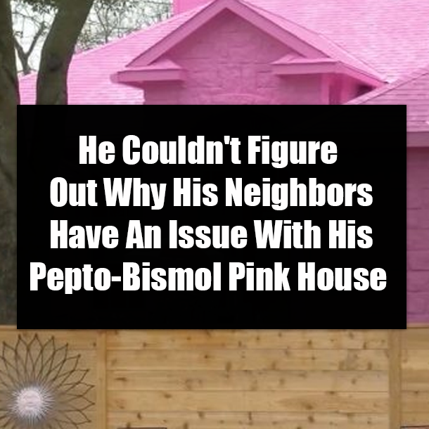 He Couldn't Figure Out Why His Neighbors Have An Issue With His Pepto-Bismol Pink House