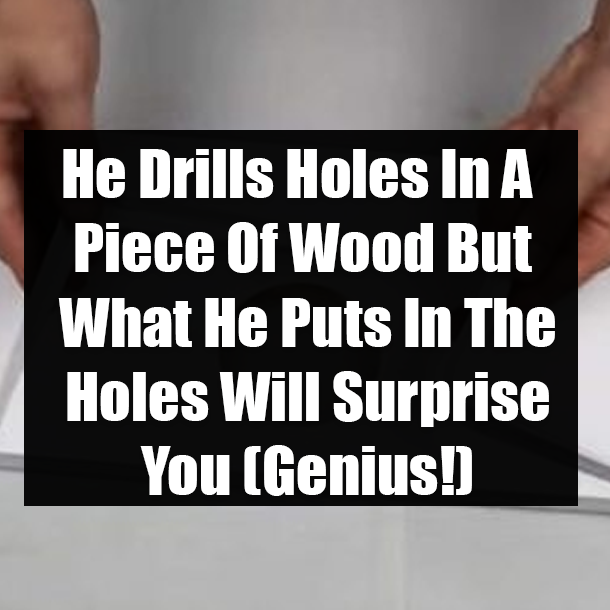 He Drills Holes In A Piece Of Wood But What He Puts In The Holes Will Surprise You (Genius!)
