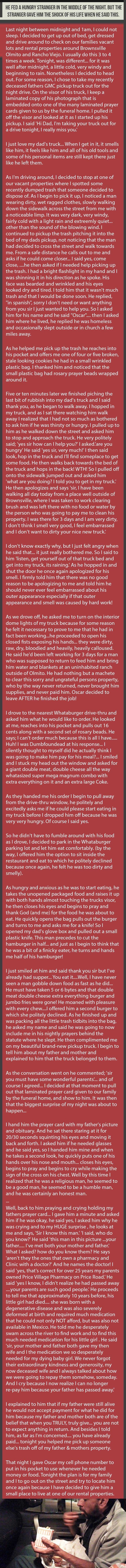 He Fed A Hungry Stranger In The Middle Of The Night. But The Stranger Gave Him The Shock Of His Life When He Said This.