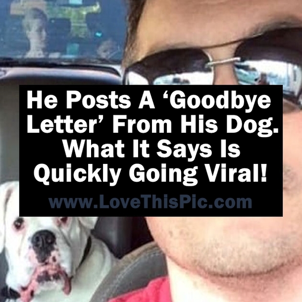 He Posts A ‘Goodbye Letter’ From His Dog. What It Says Is Quickly Going Viral!