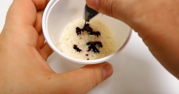 He Squeezes Some Food Coloring Into a Cup Of Rice. Then Adds An Egg For a Stunning Transformation. - picture 2