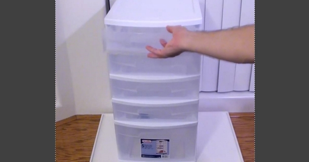 He Starts With A Plastic Storage Shelf And Removes All The Doors – The Finished Product Is Genius - picture 2