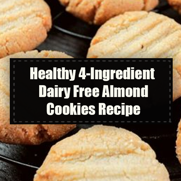 Healthy 4-Ingredient Dairy Free Almond Cookies Recipe