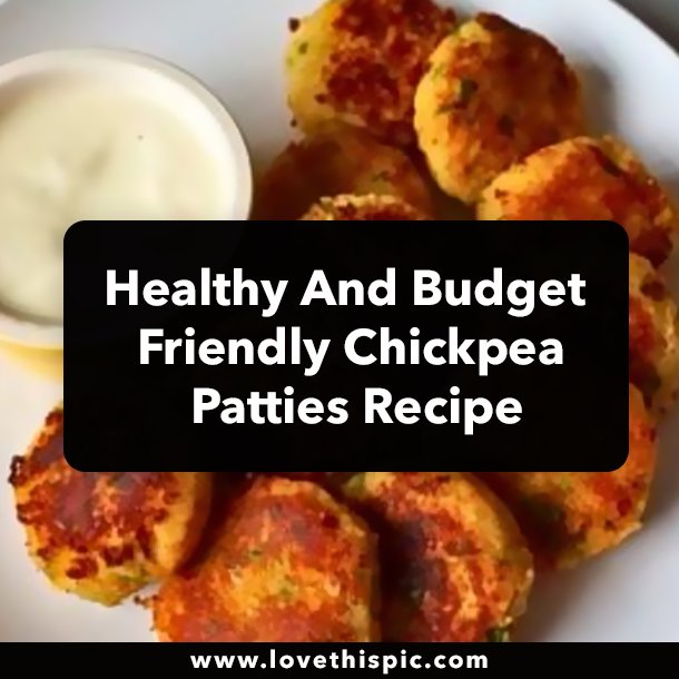 Healthy And Budget Friendly Chickpea Patties Recipe