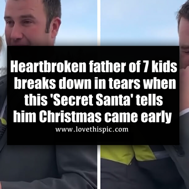 Heartbroken father of 7 kids breaks down in tears when this 'Secret Santa' tells him Christmas came early