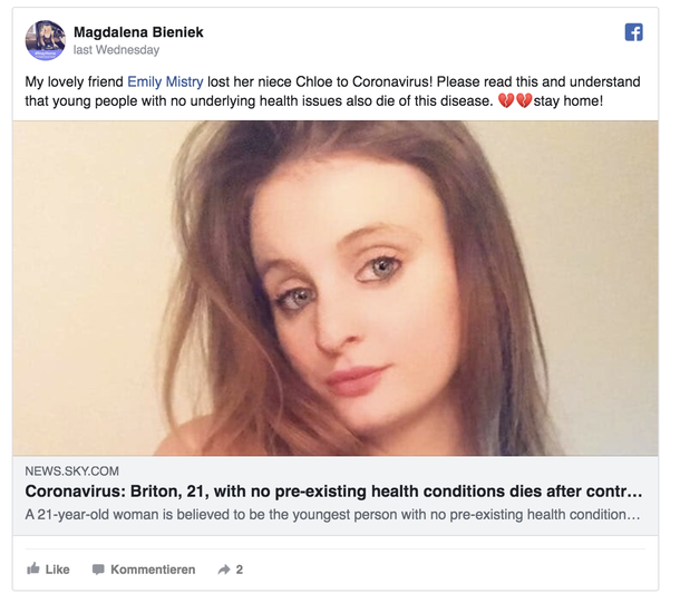 Heartbroken mother stresses seriousness of coronavirus after her ‘healthy’ 21-year-old daughter passes away - picture 3