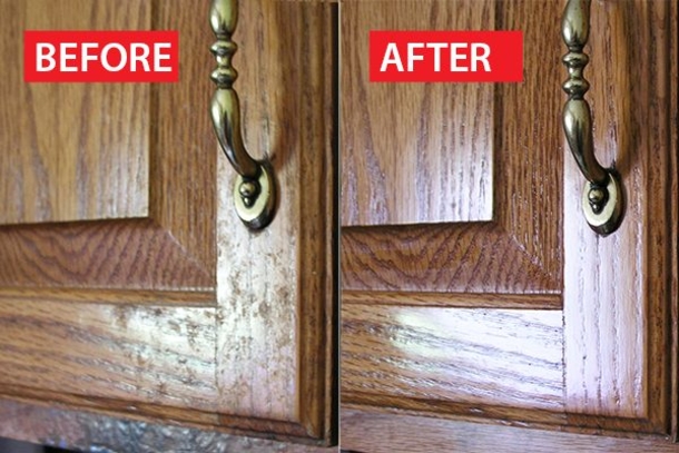 Her Everyday Household Items Remove Months Of Grease From Her Kitchen Cabinets - picture 3