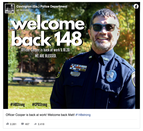 Hero cop that was wounded on the job returns to work – everyone cheer for him - picture 3