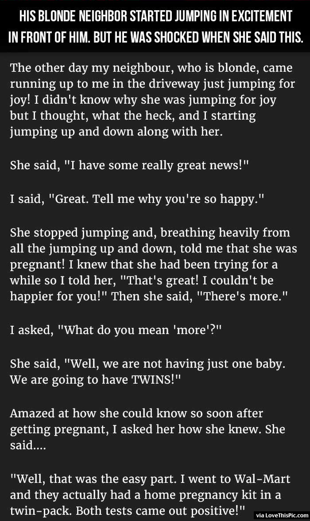 His Blonde Neighbor Started Jumpring In Excietment In Front Of Him But He Was Shocked When She Said This...