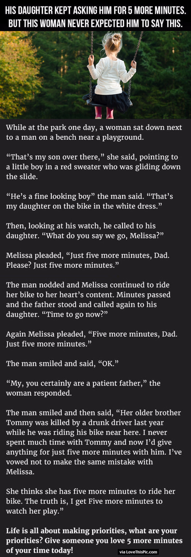 His Daughter Kept Asking Him For 5 More Minutes But This Woman Never Expected Him To Say This