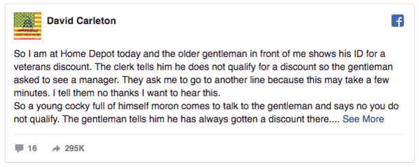 Home Depot INSULTS Veteran, Man’s Reaction Has Gone Viral And Has The Internet CHEERING - picture 4