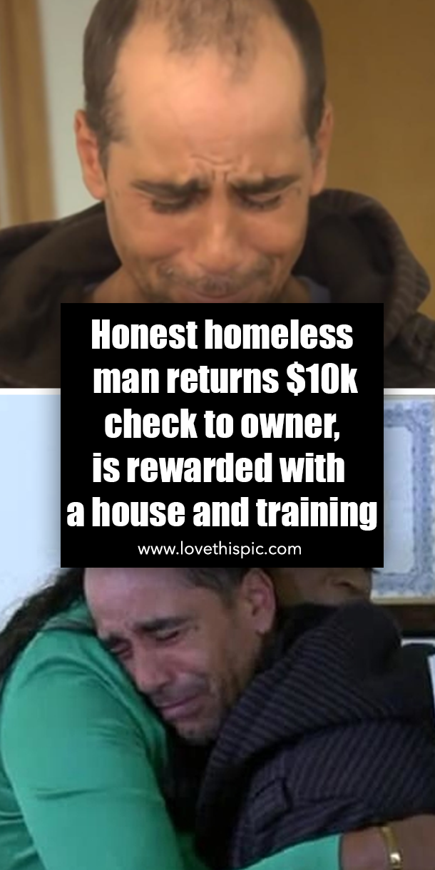 Honest homeless man returns $10k check to owner, is rewarded with a house and training - picture 6
