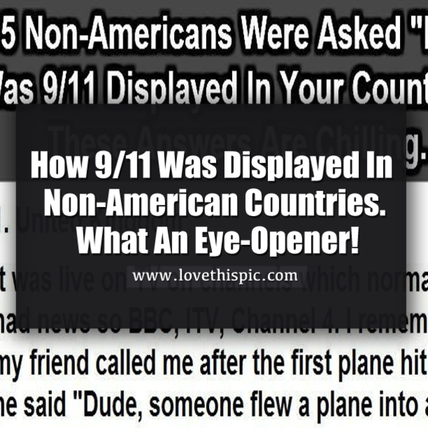 How 9/11 Was Displayed In Non-American Countries. What An Eye-Opener!
