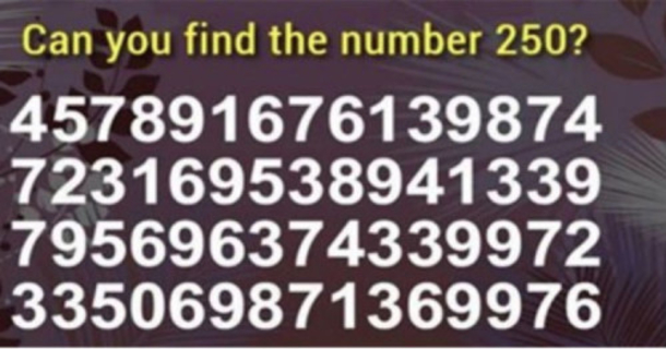 How Fast Can You Find The Number 250? The Record Is Under 2.5 Seconds. Did You Beat It? - picture 2