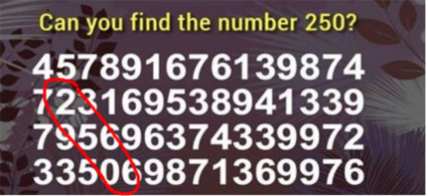 How Fast Can You Find The Number 250? The Record Is Under 2.5 Seconds. Did You Beat It? - picture 3