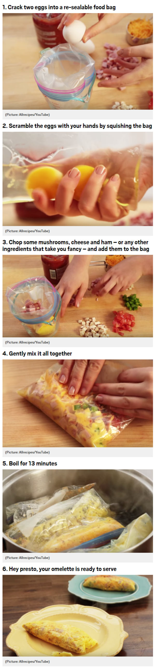 How To Cook An Omelette In A Bag - picture 2