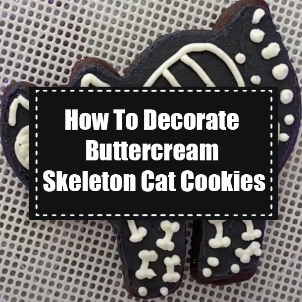How To Decorate Buttercream Skeleton Cat Cookies